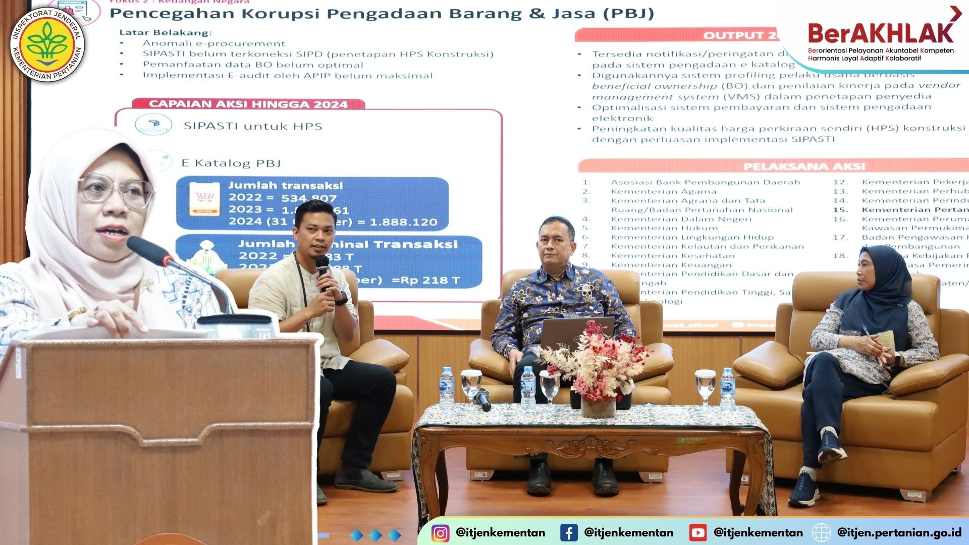 Sosialisasi Strategi Nasional Pencegahan Korupsi Lingkup Kementerian Pertanian