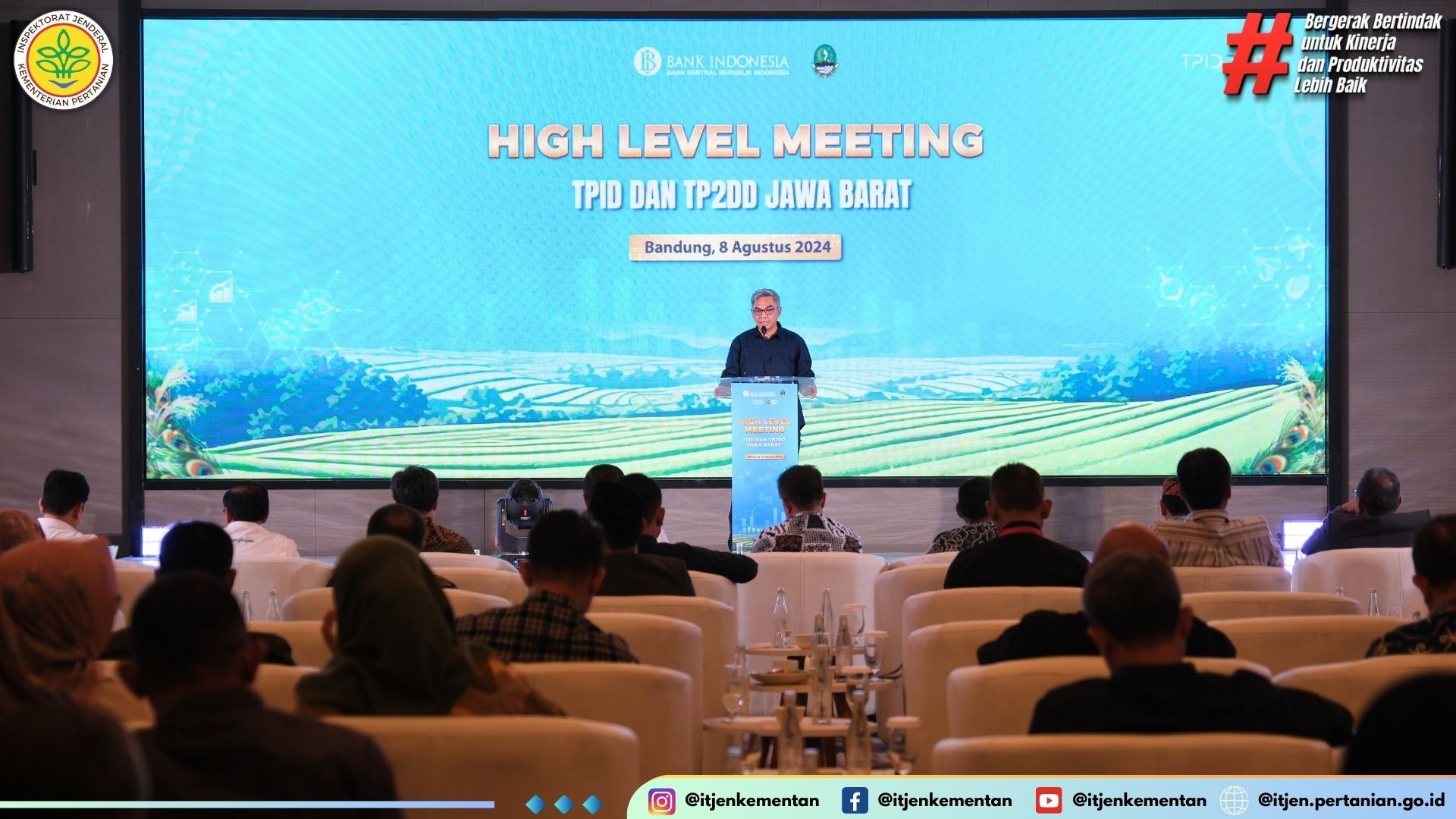 Hadiri High Level Meeting TPID dan TP2DD Jawa Barat Irjen Kementan Paparkan Tantangan Pertanian