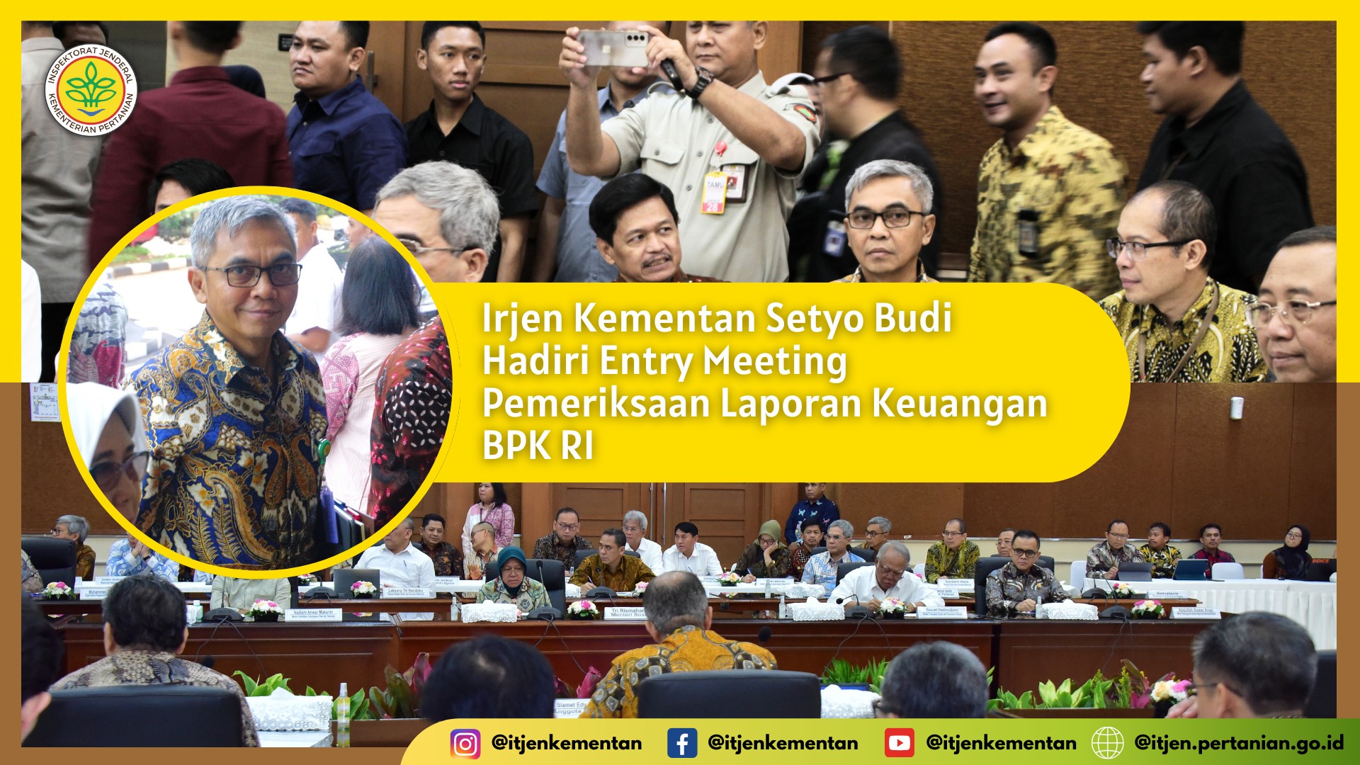 Irjen Kementan Setyo Budi Hadiri Entry Meeting Pemeriksaan Laporan Keuangan BPK RI