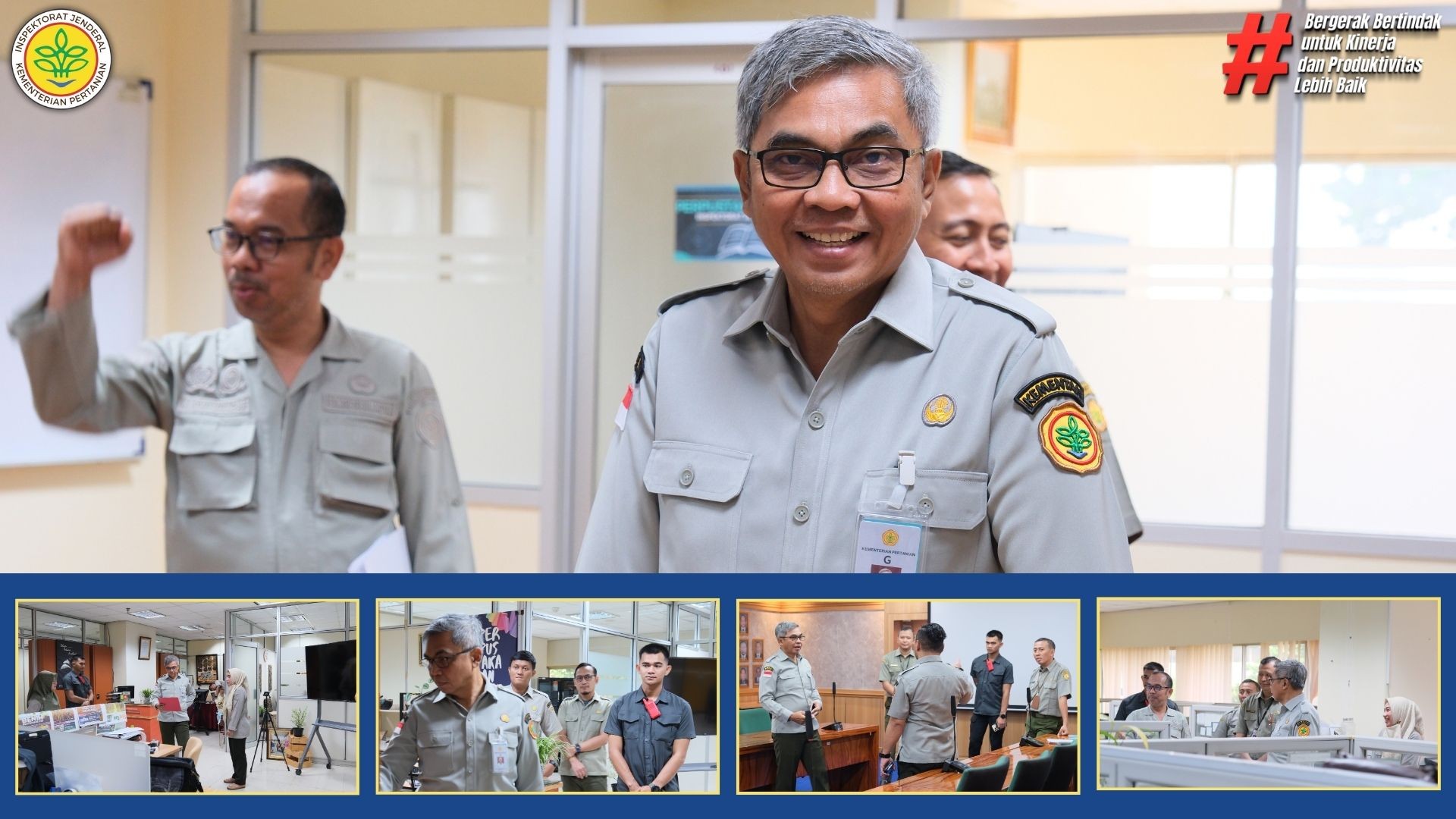 Inspektur Jenderal  Irjen  Kementerian Pertanian  Kementan  Setyo Budiyanto ditengah kesibukannya menyempatkan diri untuk berkeliling di Gedung Inspektorat Jenderal. Beliau melihat langsung kerja pegawai maupun fasilitas yang ada pada Kamis, 14 Juni 2023