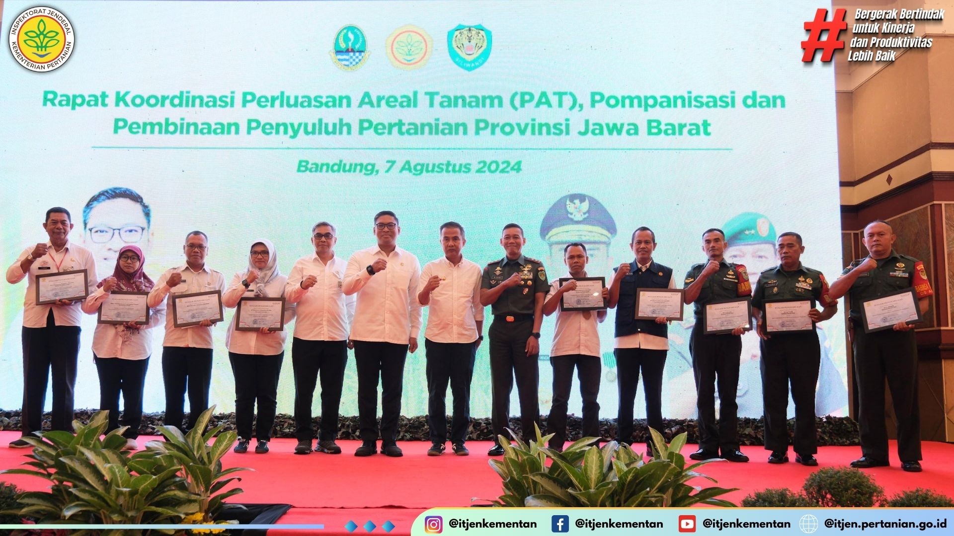 Rapat Koordinasi Perluasan Areal Taman  PAT , Pompanisasi dan Pembinaan Penyuluh Pertanian Provinsi Jawa Barat