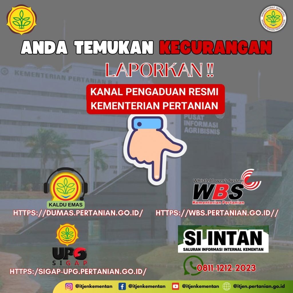 LAPORKAN  Kanal Pengaduan Resmi Kementerian Pertanian