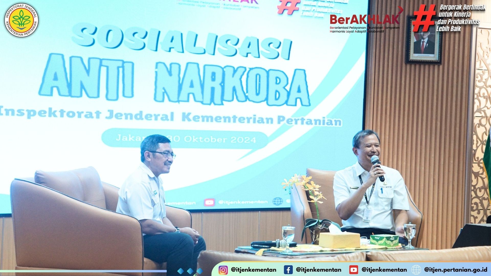 Sosialisasi anti narkoba lingkup Inspektorat Jenderal Kementerian Pertanian