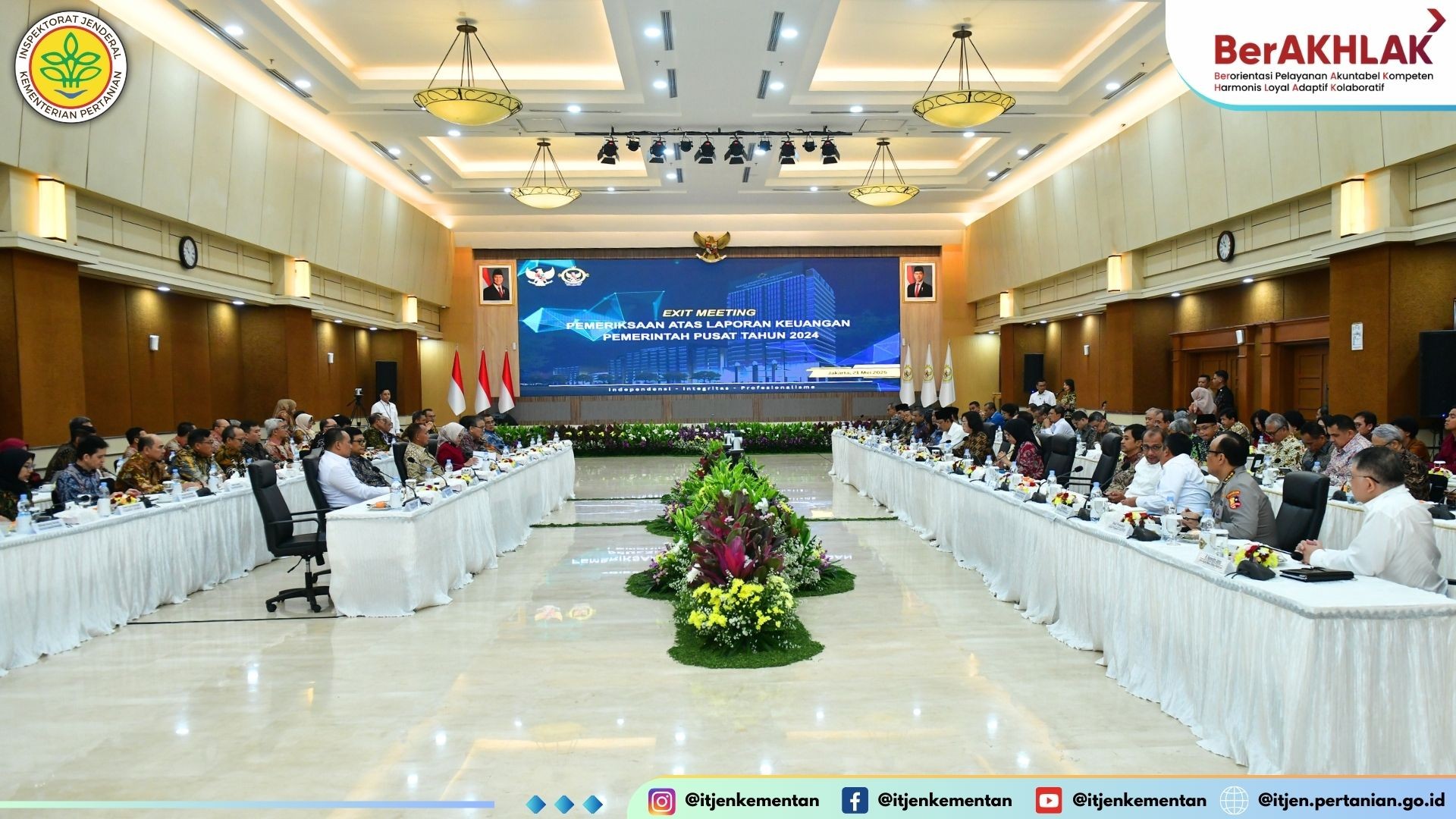 Pelaksana tugas  Plt  Inspektur Jenderal Kementerian Pertanian  Irjen Kementan  RI Tin Latifah menghadiri Exit Meeting Pemeriksaan LKPP Tahun 2024