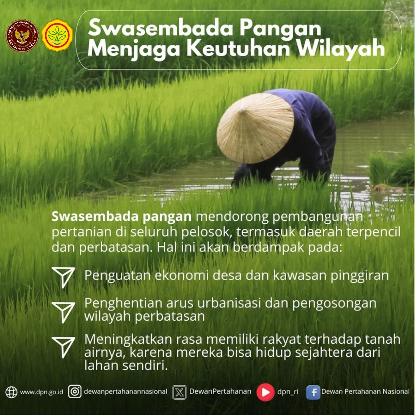 Swasembada Pangan Menjaga Keutuhan Wilayah