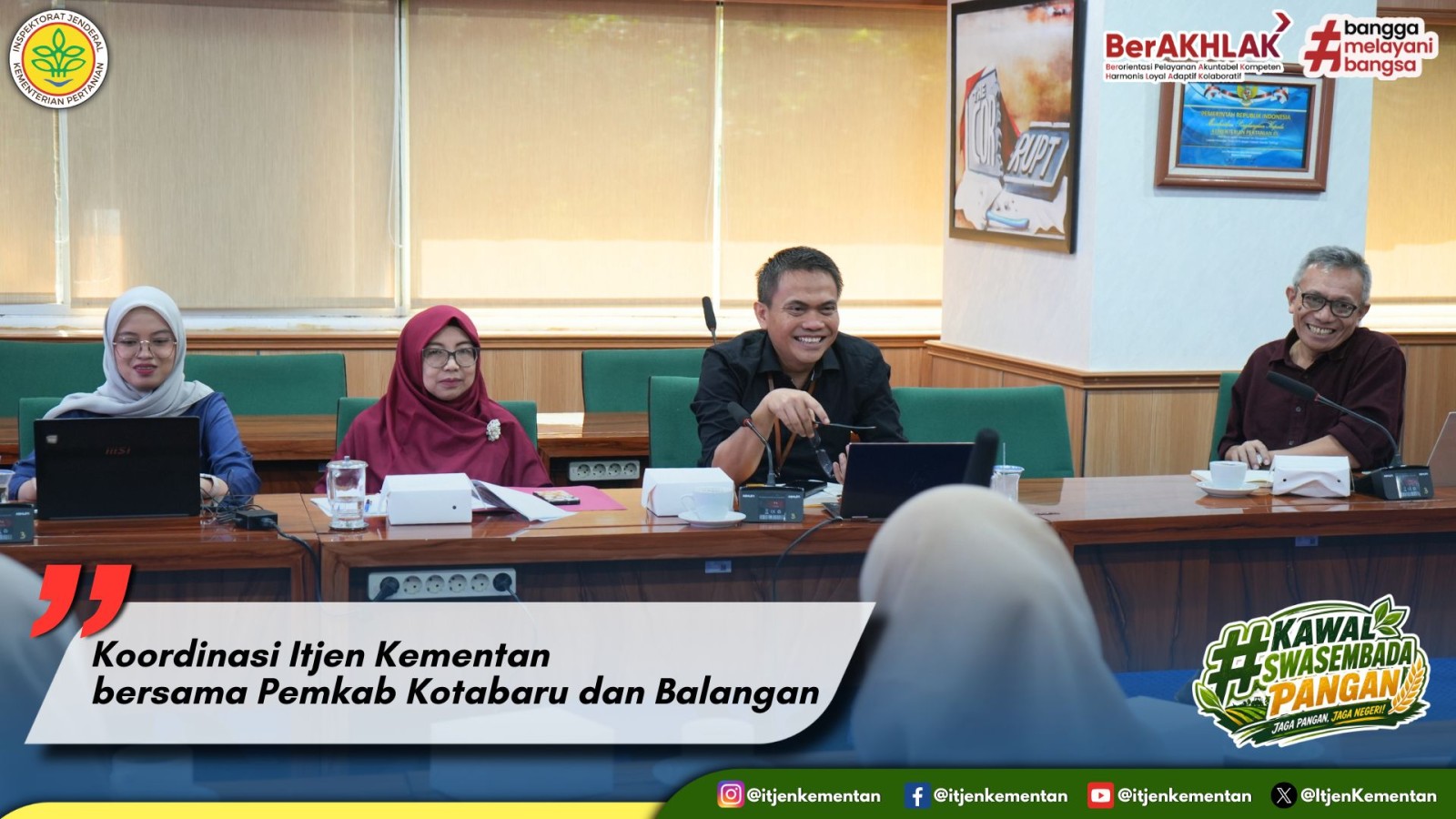 Koordinasi Itjen Kementan bersama Pemkab Kotabaru dan Balangan