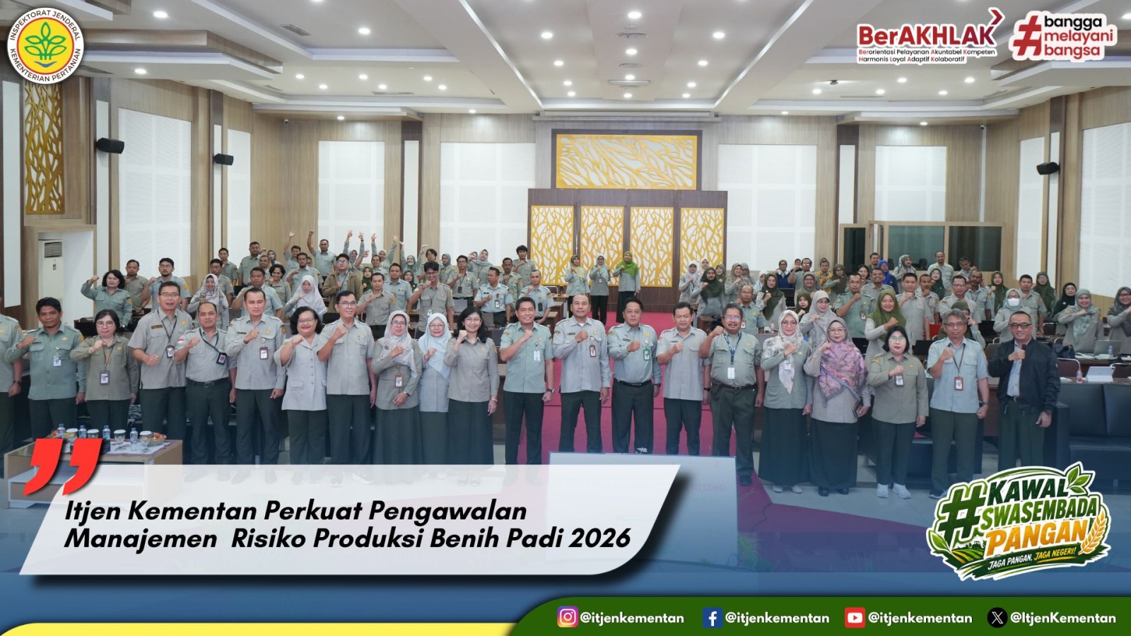 Itjen Kementan Perkuat Pengawalan Manajemen  Risiko Produksi Benih Padi 2026