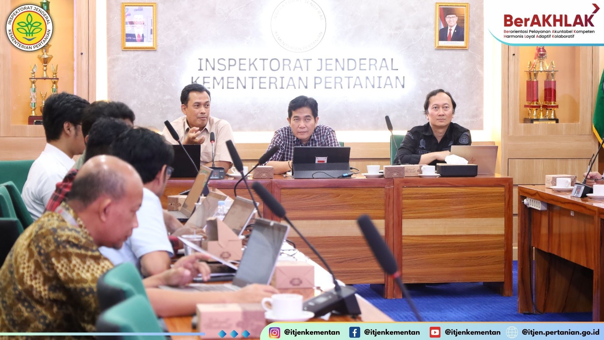 rapat pembahasan hasil olah data perhitungan indeks pertamanan menggunakan citra satelit antara Inspektorat Jenderal Kementerian Pertanian RI dengan Pusat Riset Geoinformatika